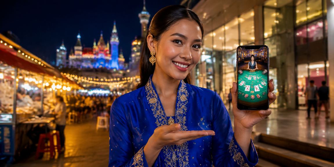 Pemain Malaysia bermain baccarat dengan tenang menggunakan pakaian baju kurung sambil menguruskan bajet